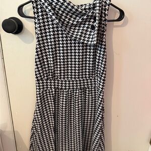 Monteau Black and White Midi Dress with Sailor Collar
